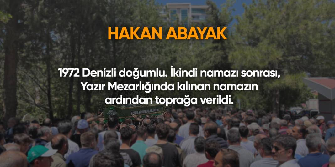 Konya'da bugün vefat edenler | 29 Ağustos 2025 2